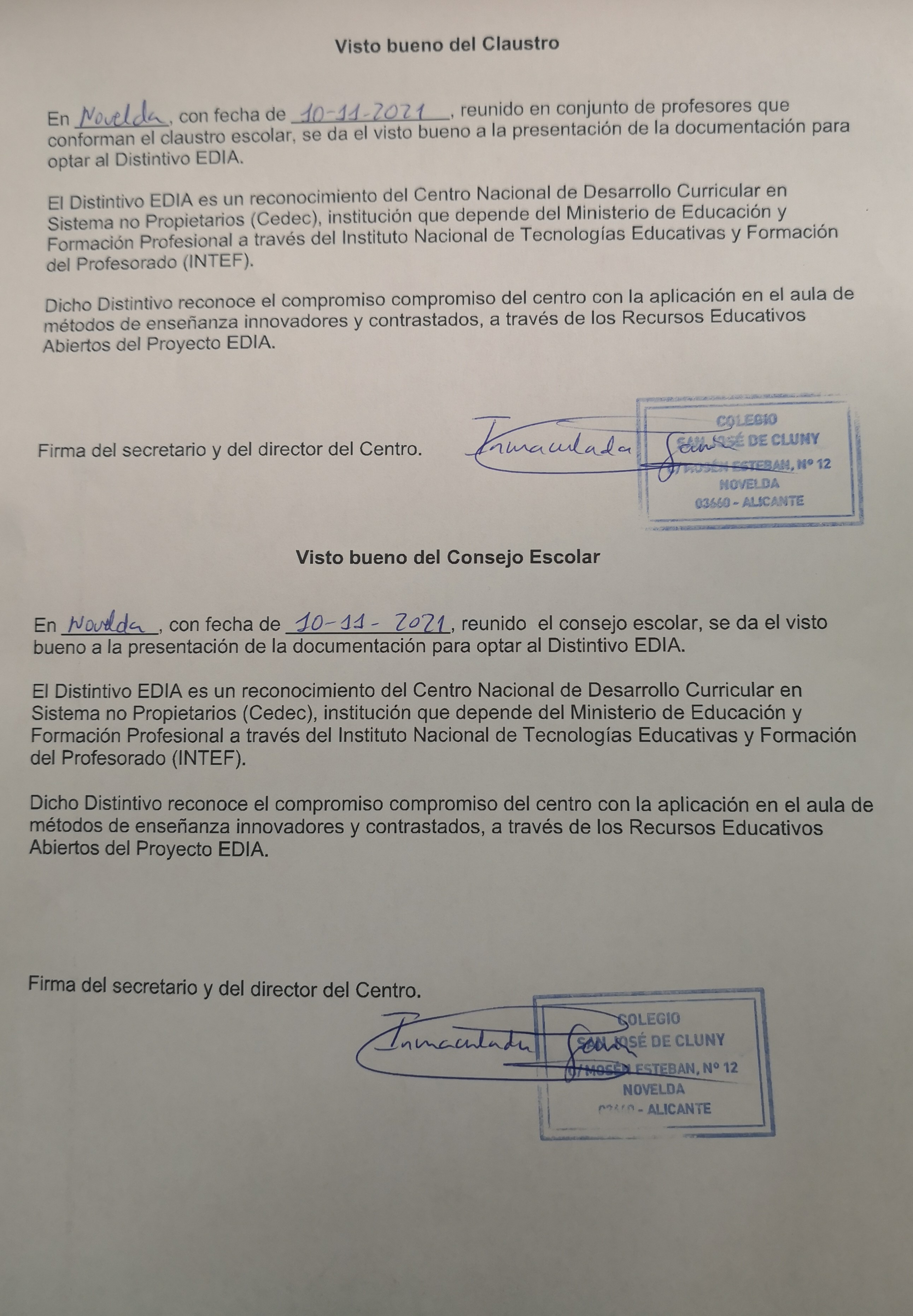 consejo escolar aprobación
